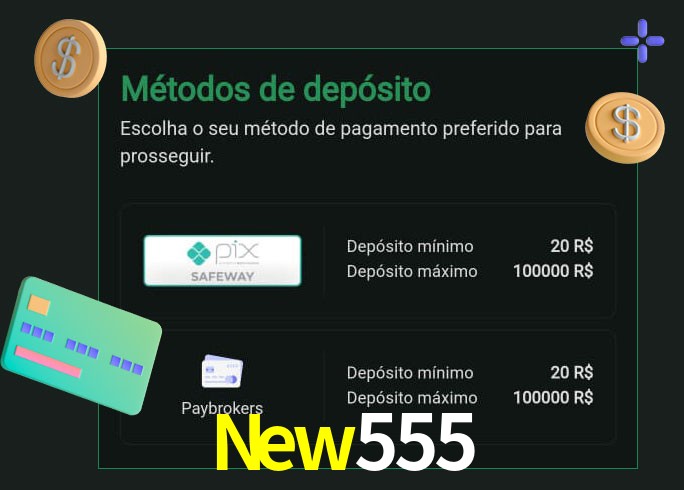 O cassino New555 oferece uma grande variedade de métodos de pagamento